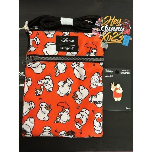Loungefly Disney Big Hero 6 Baymax Passport Crossbody Bag and Pin Set B - Picture 1 of 4
